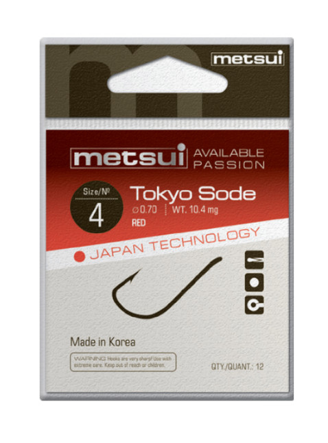 Крючки METSUI TOKYO SODE цвет red, размер № 8, в уп. 12 шт