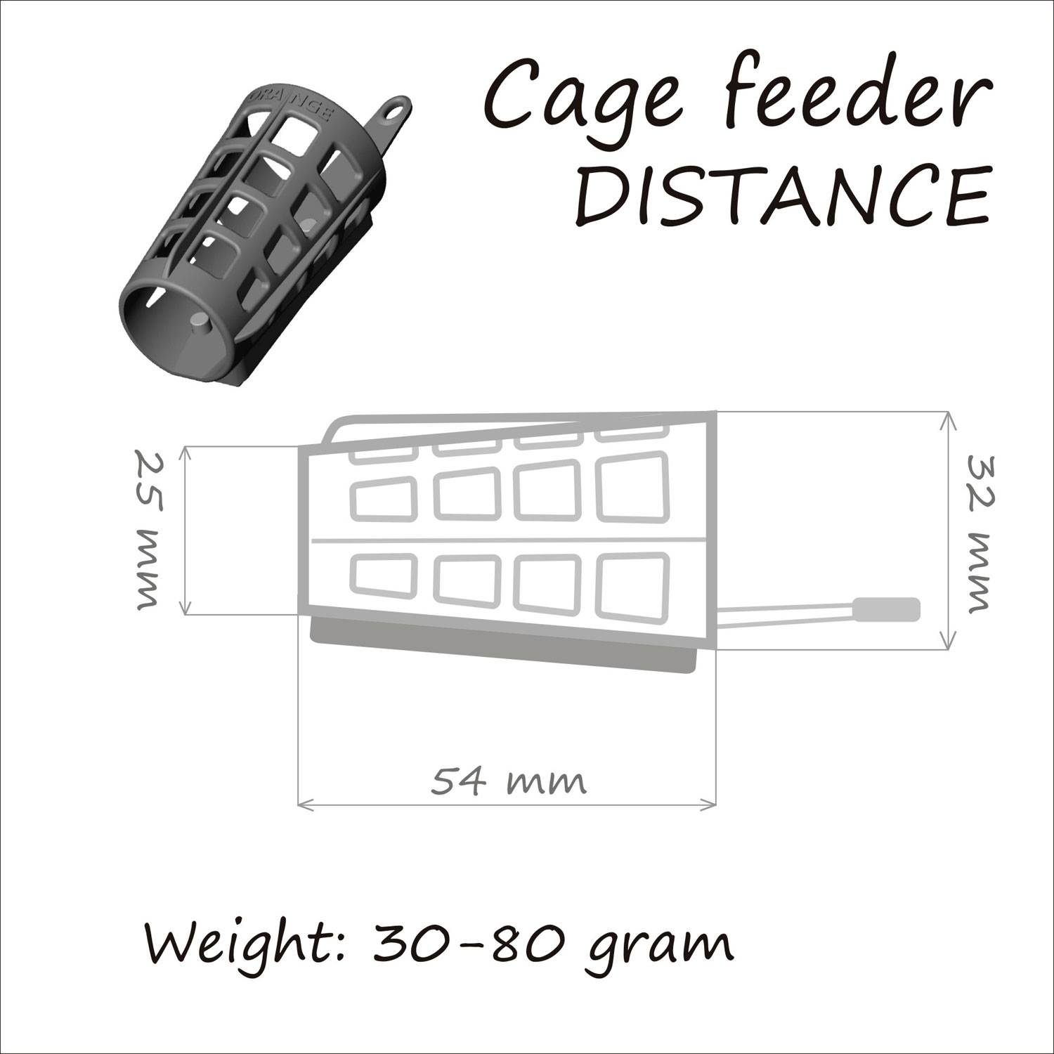 Кормушка ORANGE Distance Cage Feeder, 70 гр, в уп. 1 шт