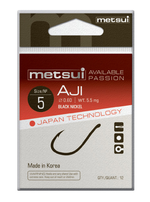 Крючки METSUI AJI цвет bln, размер № 3, в уп. 12 шт