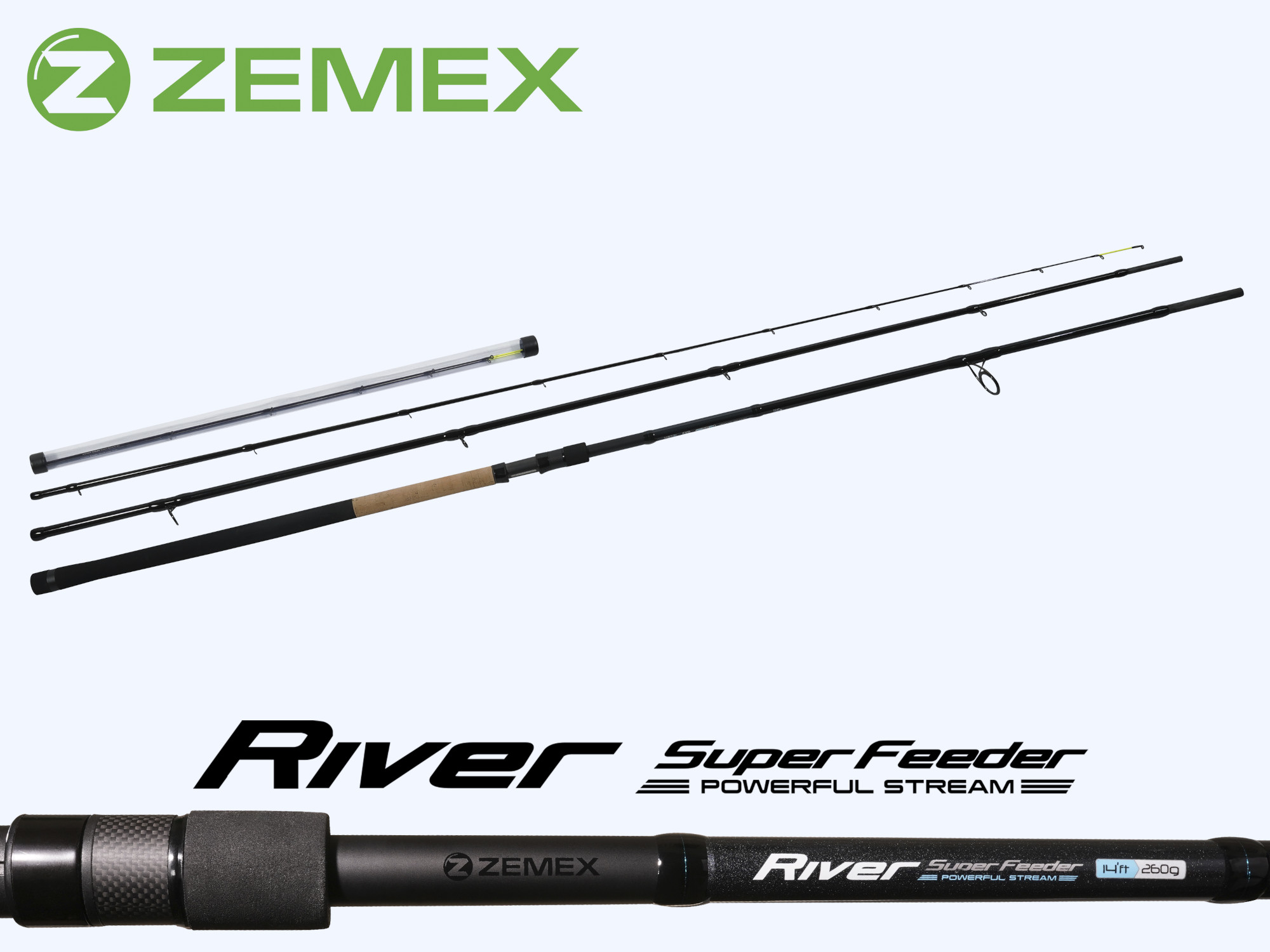 Удилище фидерное ZEMEX RIVER Super Feeder 14 ft - 200 g