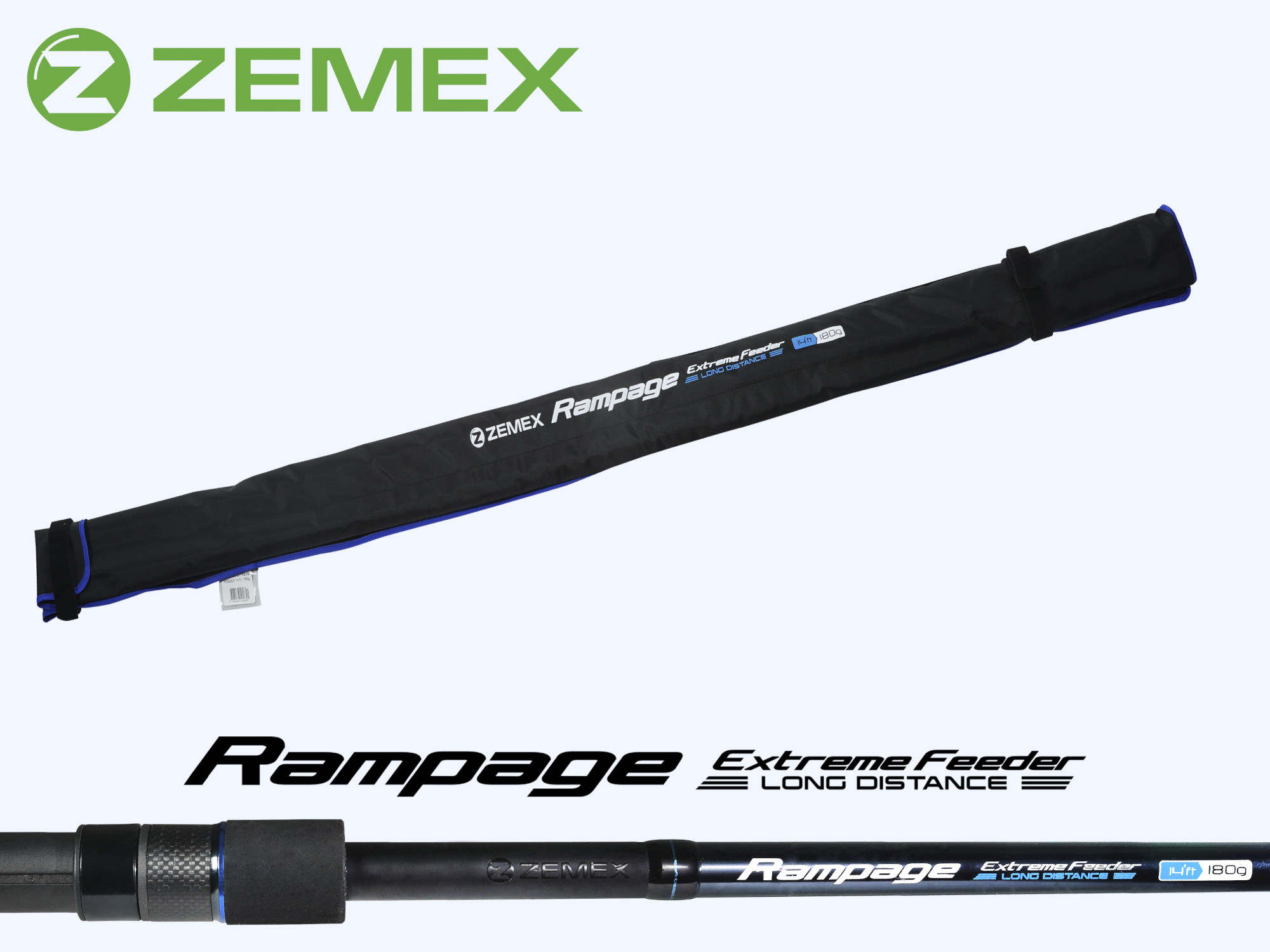 Удилище фидерное ZEMEX RAMPAGE River Feeder 13 ft - 150 g