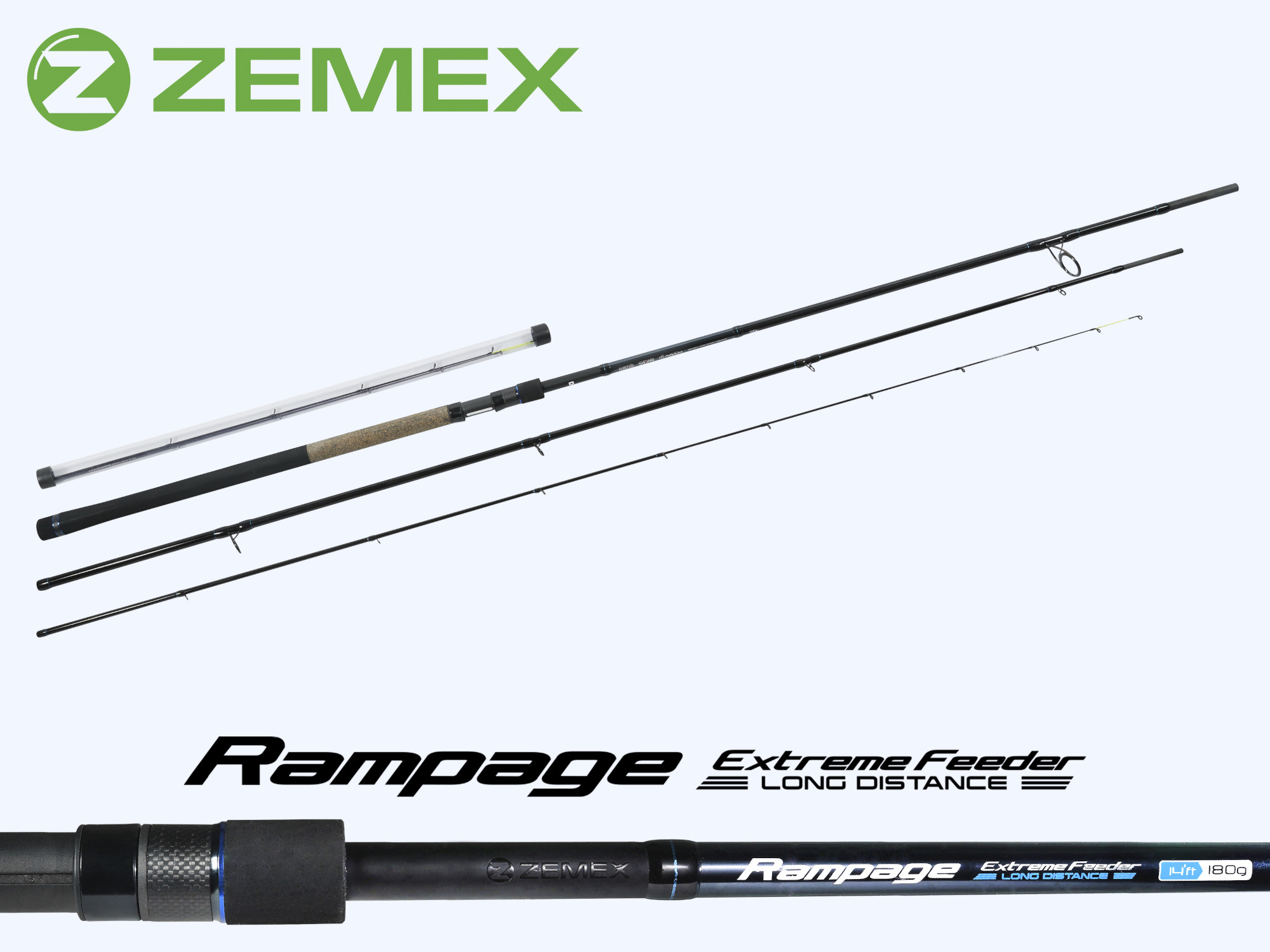 Удилище фидерное ZEMEX RAMPAGE River Feeder 13 ft - 150 g
