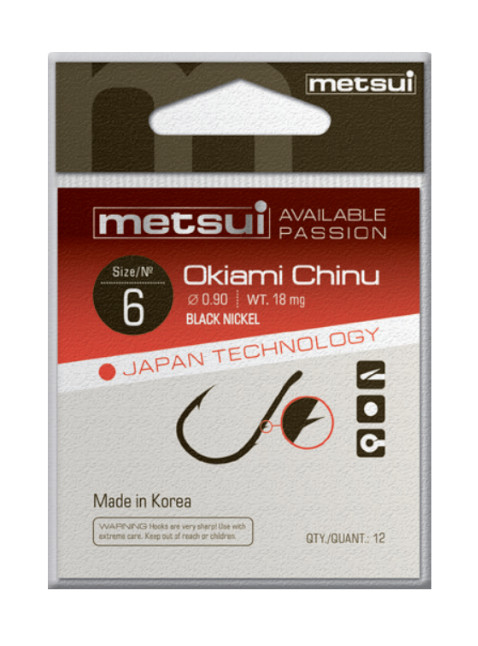 Крючки METSUI OKIAMI CHINU цвет bln, размер № 6, в уп. 12 шт