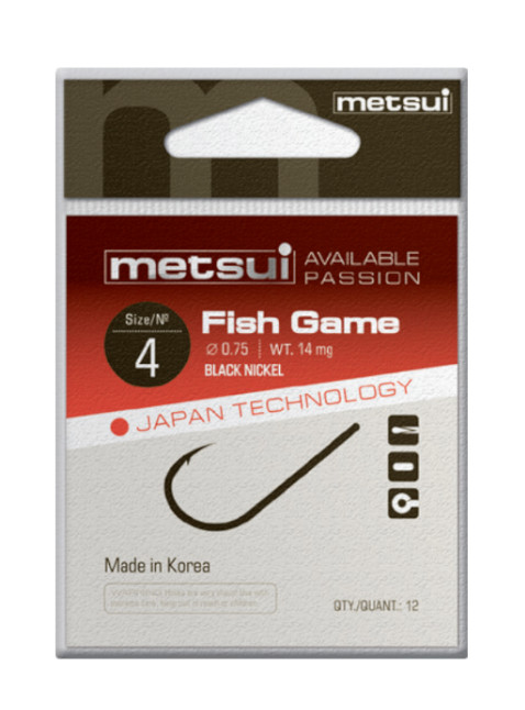 Крючки METSUI FISH GAME цвет bln, размер № 4, в уп. 12 шт